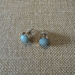 Light Blue and Gold Stud Earrings